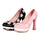 Thick High Heel Platform Flower Splicing Low-cut Round Thin Shoes   pink - Mega Save Wholesale & Retail - 4