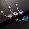 Multiple Colors Navel Ring Buckle   platinum plated pink zircon