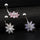 Puncture Ornament Flower Zircon Navel Ring Buckle   platinum plated pink zircon
