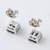 Square Zircon Earings Couples Design   gold plated white zircon - Mega Save Wholesale & Retail - 4
