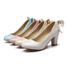 High Heel Low-cut Bowknot Work Shoes Plus Size  blue - Mega Save Wholesale & Retail - 2