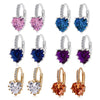 Peach Heart Zircon Earings    platinum plated white zircon