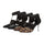 Pointed High Heel Thin Shoes Lepard Print Stone T Shape Lace-up  black - Mega Save Wholesale & Retail - 4