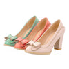 High Heel Hollow Macrame Bowknot Women Shoes Plus Size  pink - Mega Save Wholesale & Retail - 3