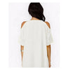 Off-shoulder Short Sleeve Chiffon Dress European Loose Short Skirt white - Mega Save Wholesale & Retail - 3