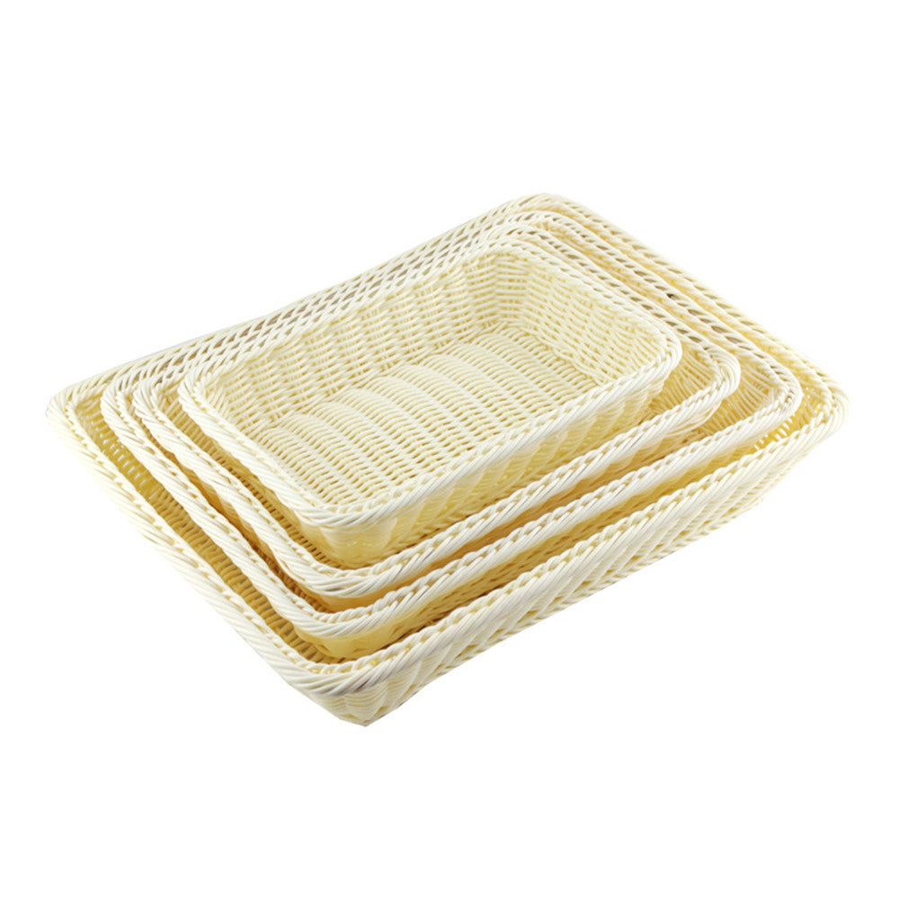 Factory direct Yi Meng Series 300 pp imitation rattan basket bread basket rattan baskets rattan bread basket   45*35*8cm - Mega Save Wholesale & Retail - 1