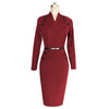 Vintage Hepburn Style Dress Pencil Skirt   wine red   S - Mega Save Wholesale & Retail - 1