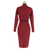 Vintage Hepburn Style Dress Pencil Skirt   wine red   S - Mega Save Wholesale & Retail - 2