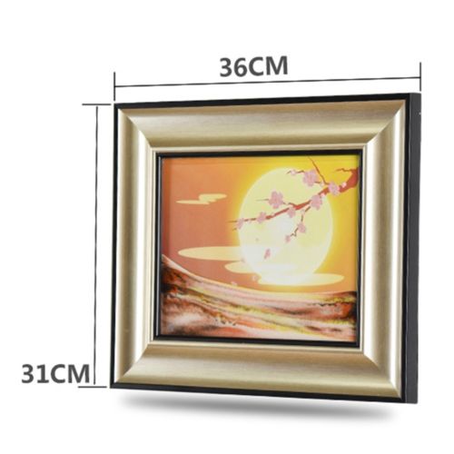 3D Artisitc Moving Sand Glass Art Picture Frame Wall Hanging    moon in water