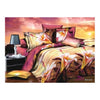 3d Fleur dessus de Lit / Couverture Bâche 4pc Set Coton Poncé 005