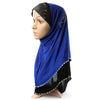 Dignified Muslim Scarf Kerchief Hat Macrame Zircon Thin    sapphire blue