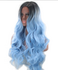 Professionals Volume Blue & Black Curly Layered Long Wig
