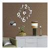 Digit Mirror Wall Clock Sticking   silver