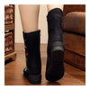 Vintage Beijing Cloth Shoes Embroidered Boots black 35