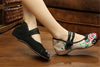 Chinese Embroidered Floral Shoes Women Ballerina Mary Jane Flat Ballet Cotton Lo