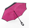 C-Handle Parasol Folding Rain Windproof Umbrella Double Layers Inverted Reverse