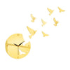 Creative Wall Clock Mirror Sticking White Pigeon   golden