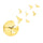 Creative Wall Clock Mirror Sticking White Pigeon   golden