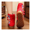 Vintage Beijing Cloth Shoes Embroidered Boots black 35