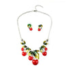 Jewelry Necklace Oil Cherry Cute Sweet Necklace Suit Woman Clavicle Necklace