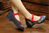 Chinese Embroidered Floral Shoes Women Ballerina Mary Jane Flat Ballet Cotton Lo