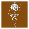 Horloge Murale Salle à Manger Décoration Miroir Feuille Argent