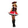 Sexy Jeu Vêtement Rouge Vif Dos-Nu Haut Tube Pirate Halloween Jeu Uniforme