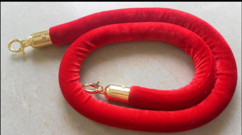 Red Velvet Soft Rope For Crowd Control Stand Barriers Queue Barriers 60