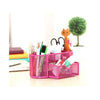 9 Slots Compartments Desk Organizer Pen Holder Rack Office Stationary  Rose Red