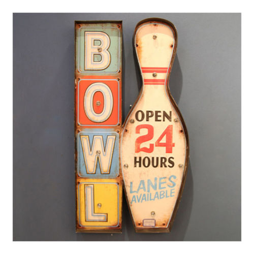 Vintage Bowling LED Wall Hanging Decoration Bar Cafes