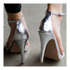 Thin High Heel Shoes Sandals Metal Color Simple All-match Stiletto Summer Party
