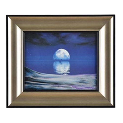 3D Artisitc Moving Sand Glass Art Picture Frame Wall Hanging    moon in water