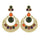 Ethnic Colorful Alloy diamond crescent earrings   DARK GREEN+ORANGE