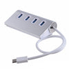 Silver Magnalium Alloy 4 Port Micro USB 3.0 Concentrator