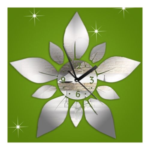 Acrylic Home Sticking Wall Clock Five-pointed Star Flower