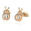 Galvanized Austrian Zircon Ear Studs Ladybird   white