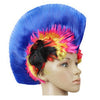 Lustroso Cresta de Gallo Pelo Punk Tapa Bright Peluca Rainbow Zafiro Blue2