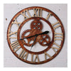 Vintage Industriel Loft Bois Embrayage Horloge Mural Bronze