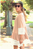 Boho Oversize Highlander Lace Tunic Dress  Blue Brown