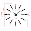 Mirror Wall Clock Super Large Size 3D Acrylic Creative DIY    black