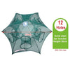 Automatique Filet de Pêche Cage Solid Épais 6 Côtés 12 Trous
