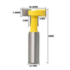1/2'' Shank T-Slot T-Track Straight Edge Slotting Tongue and Groove Router Bits