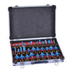 35 Bit Multi- Profile Router Bit Set Woodworking 1/4" Shank handle  Blue