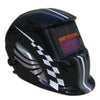 Mejor Mig Soldadura Casco en Luminosa Negro Tono con Formula One Diseño Gráfico