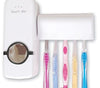 Automatic Toothpaste Dispenser  5 Toothbrush Holder Set Wall Mount Stand