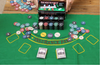 200pcs Portable Jeton de Poker Set 21 Jack Acier Étui Deux Carte Set Jeu Famille