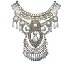 Fashionable Exaggerated Crystal Cloth Decoration Necklace  Galvanized Short Clav