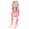 90cm Down To Cintura Cosplay Anime Peluca Rosa Largo Dedo Cabello Ondulado Tapa