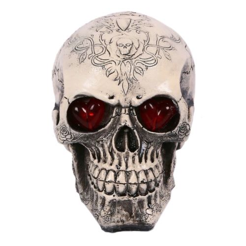 Tricky Toys Resin Glittery Skull Statue Human Skeleton Halloween   floral skull