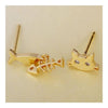 18K Gold Galvanized Austrian Zircon Ear Studs Cat Fish